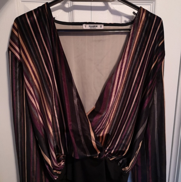 Pull and Bear Velvet Bodysuit - Picture 1 of 4